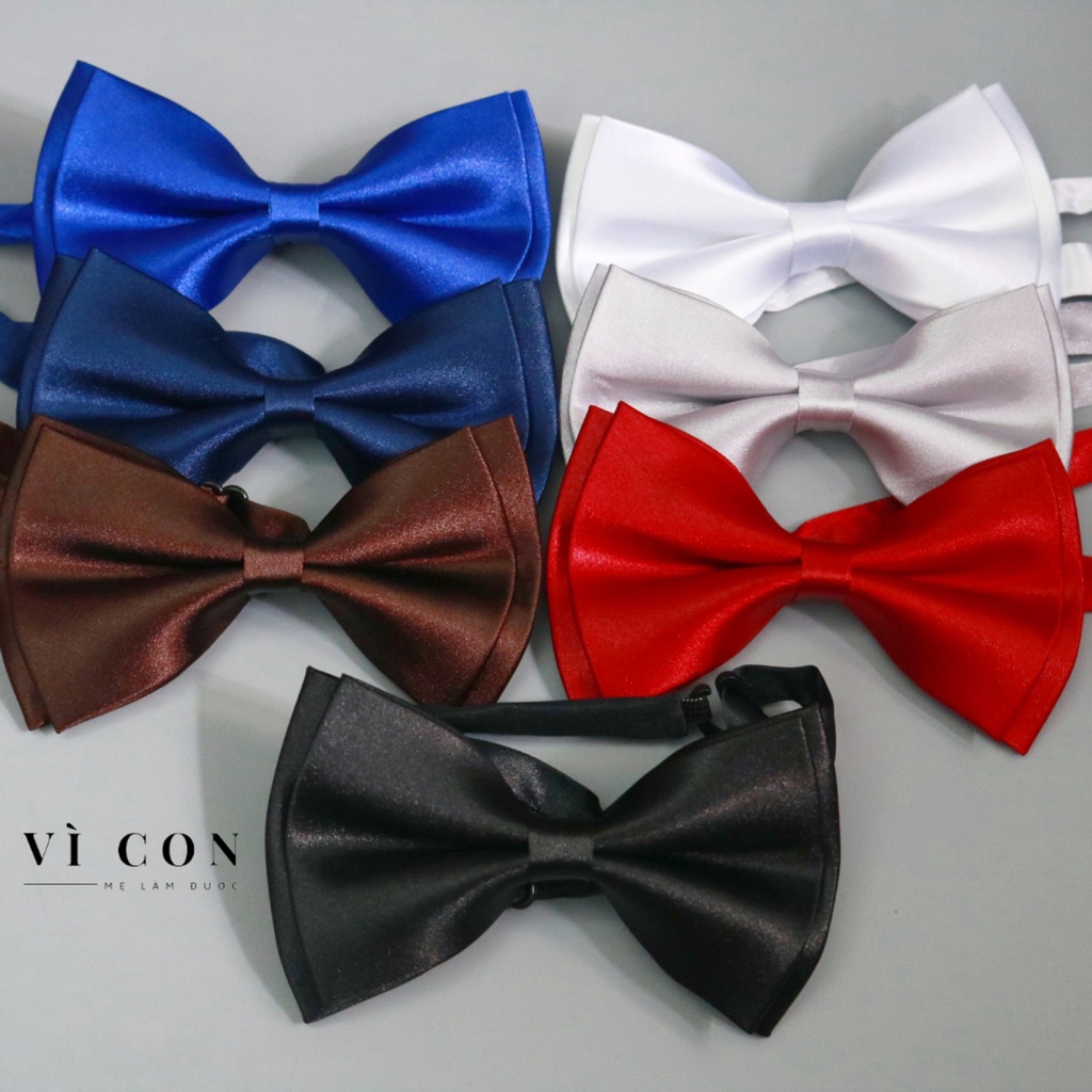 Nơ đeo cổ nam VÌCON nơ đen nơ cài áo nơ cao cấp sang trọng