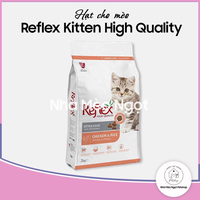 Hạt Reflex Kitten bao 2kg vị gà gạo cho mèo con