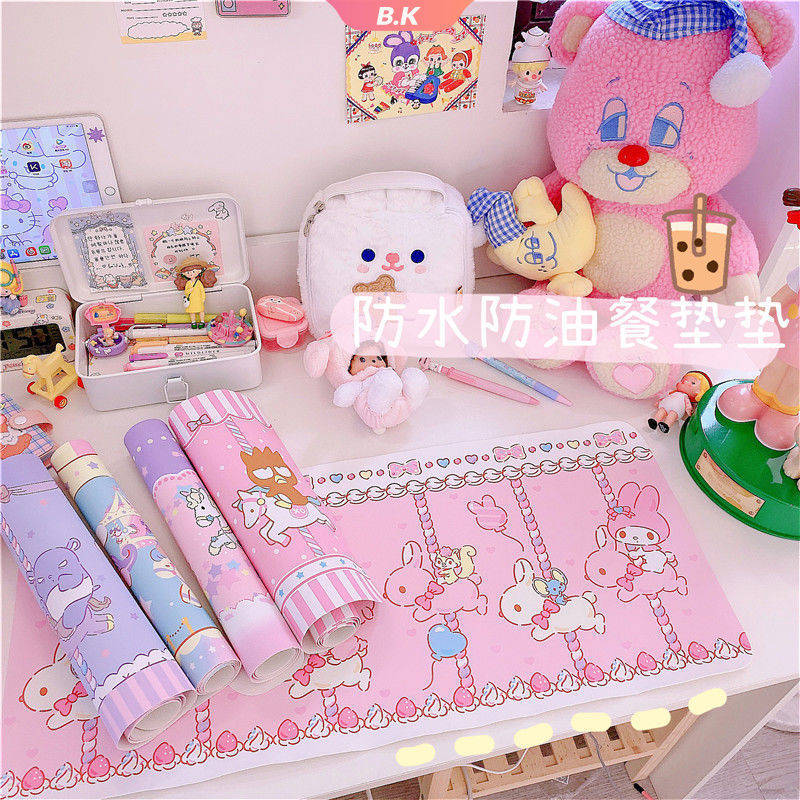 Thảm Lót Bàn Chống Trượt Họa Tiết Hoạt Hình Kuromi Melody Dễ Thương