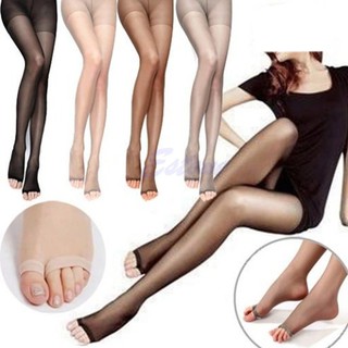 Quần Tất Mỏng Chống UV Xỏ Ngón, Đen, Da