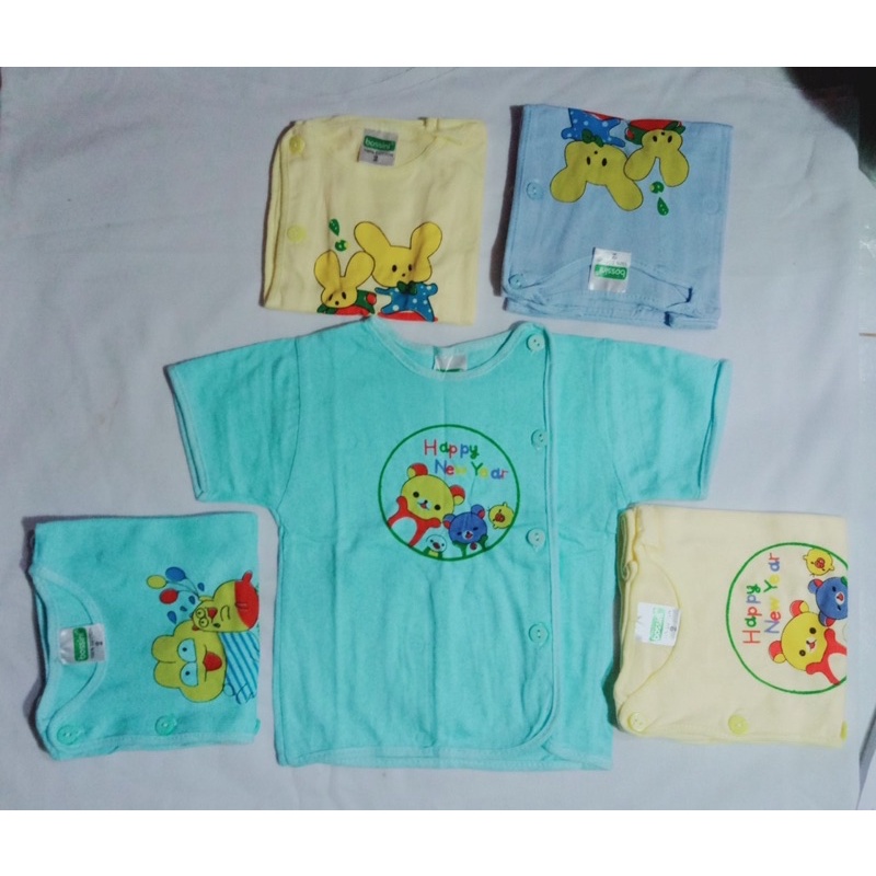 Áo sơ sinh Bossini Bác sĩ màu,tay ngắn cho bé từ 3 - 13kg