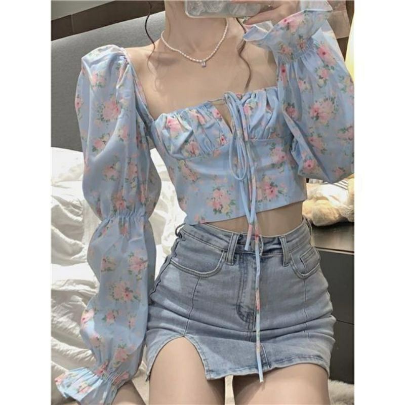 Áo kiểu hoa nhí tay bồng 🌸