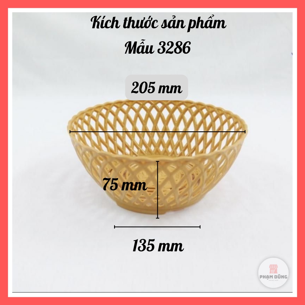 Rổ tròn nhựa giả mây VN , rổ đựng hành tỏi rau tiện lợi