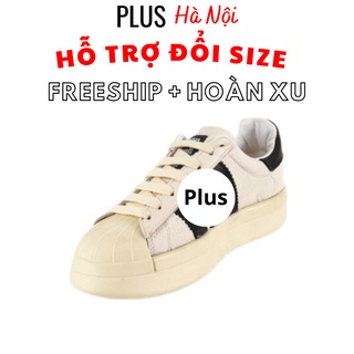 Giày thể thao sneaker 𝐀𝐃𝐈𝐃𝐀𝐒 𝐒𝐎 - thân giày da đế cao su đúc liền - cổ thấp đế cao 5cm - màu sắc nâu phối trắng