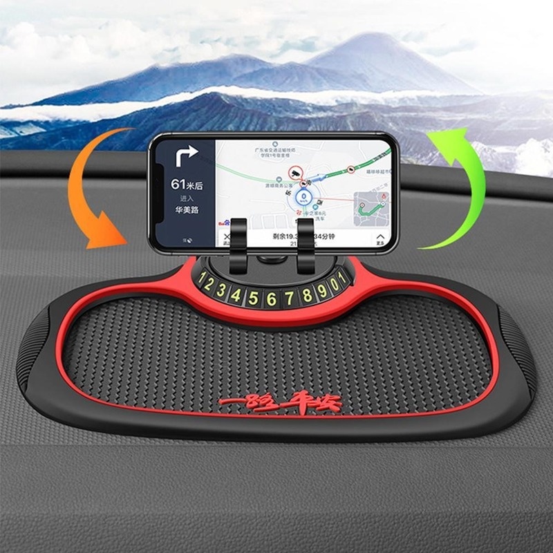 Giá Đỡ Điện Thoại/Thẻ Đỗ Xe Tạm Thời Hình Thiên Nga Có Thể Xoay 360 Độ Chống Trượt Cho Xe Hơi