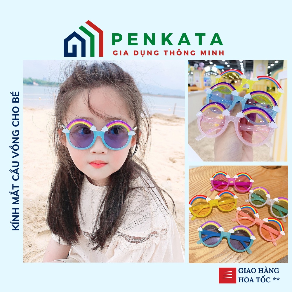Kính cho bé kính mát cầu vồng thời trang Hàn Quốc cho bé trai, bé gái bảo vệ mắt trẻ em chống tia UV PENKATA 2105.08