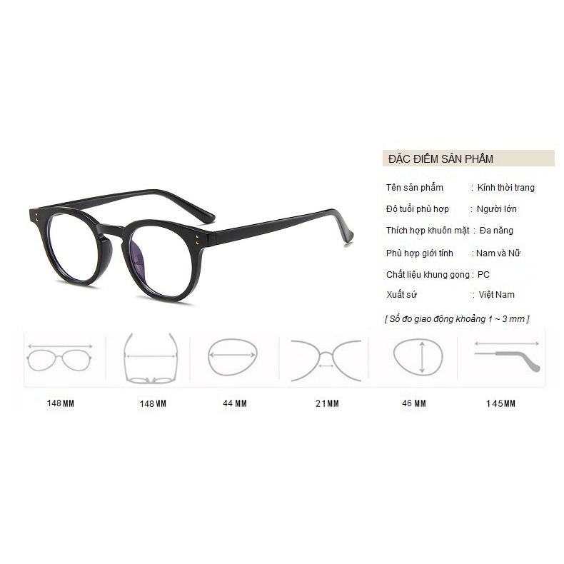 Kính Giả Cận Chống Ánh Sáng Xanh, Gọng Kính Cận Nam Nữ V Dáng Tròn Cá Tính Không Độ Hàn Quốc - BLUE LIGHT SHOP | BigBuy360 - bigbuy360.vn