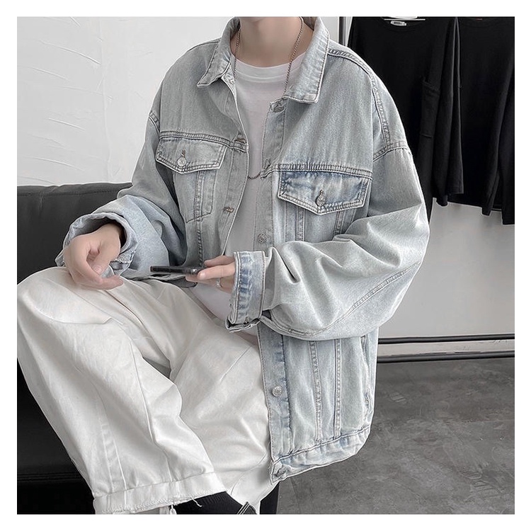 ÁO KHOÁT JEAN UNISEX MÀU XANH NHẠT🔥