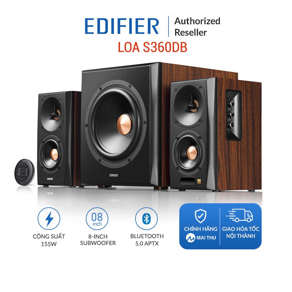 Loa 2.1 EDIFIER S360DB - FLAGSHIP - Sub 8 inch - Bluetooth 5.0 aptX - Công suất 150W - Hàng chính hãng MAI THU - BH 24T