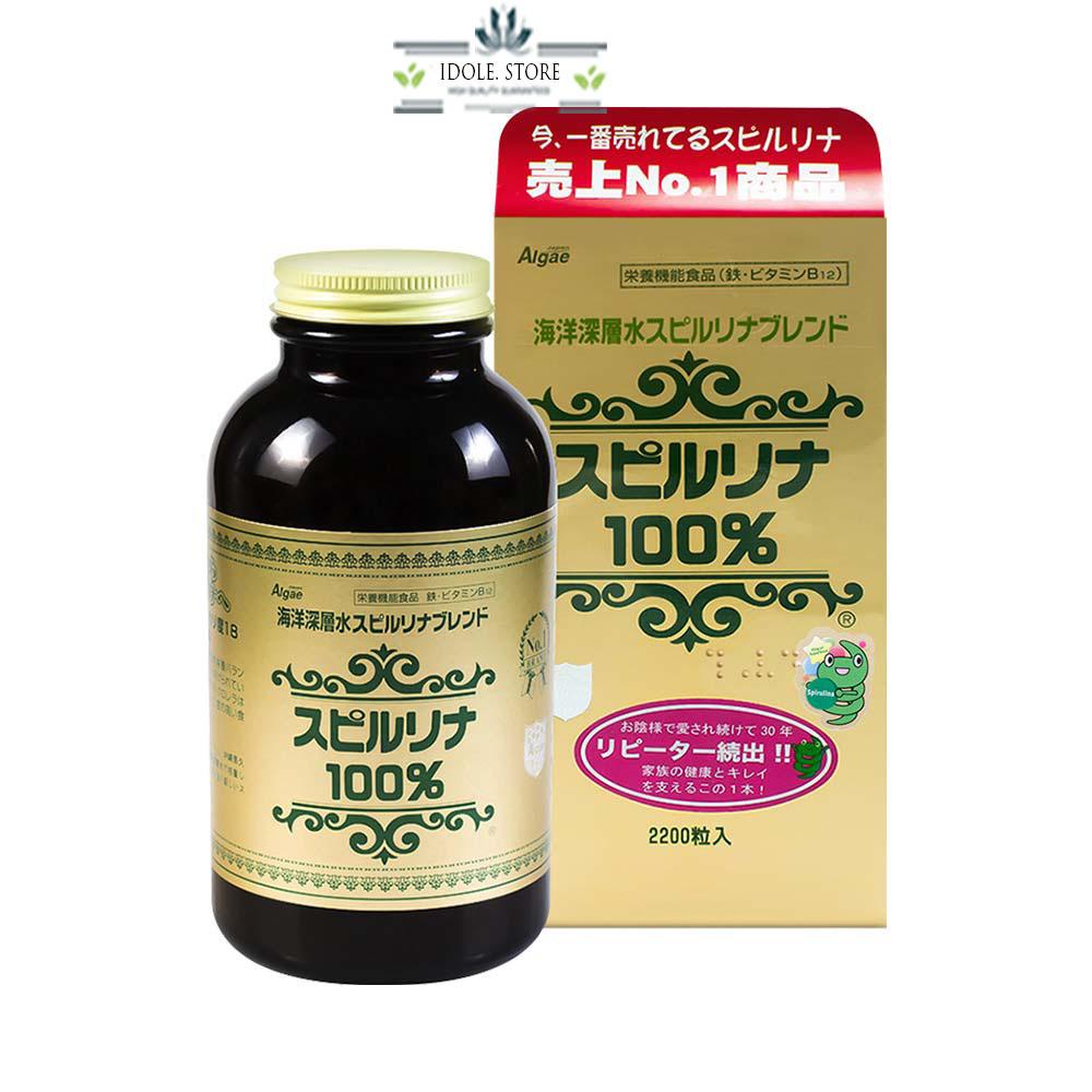 Tảo Xoắn Spirulina Nhật Bản Hộp 2200 Viên tem đỏ