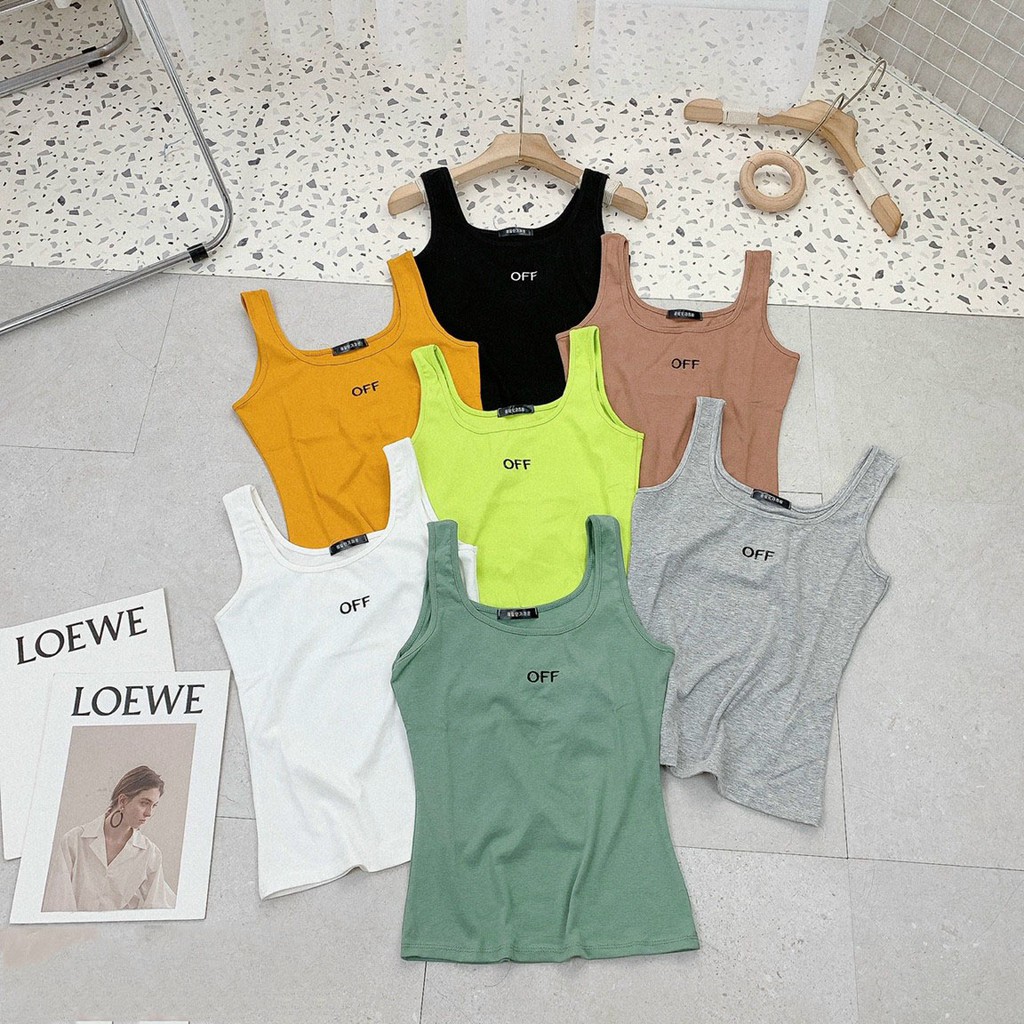 Áo hai dây ba lỗ nữ chất liệu cotton thoáng mát Off - Áo 2 dây basic hottrend 2021 | BigBuy360 - bigbuy360.vn