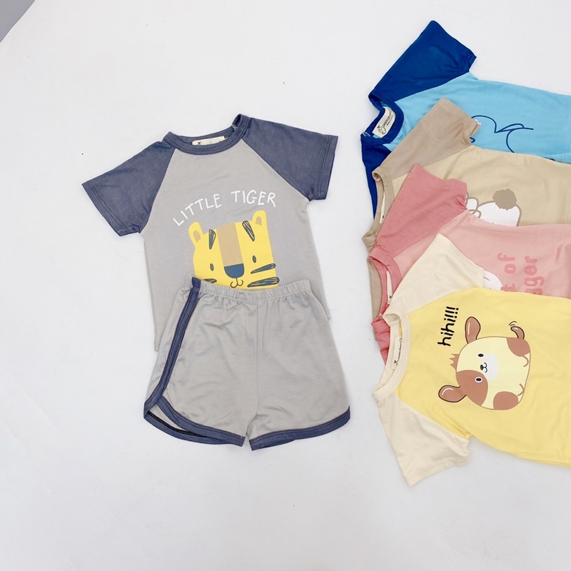 Bộ cộc tay bé trai/bé gái hình thú dễ thương Peekaboo