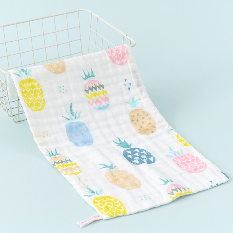 Khăn Lau Tay cotton Sáu Lớp Dày Dặn Hình Vuông Họa Tiết Hoạt Hình Cho Bé