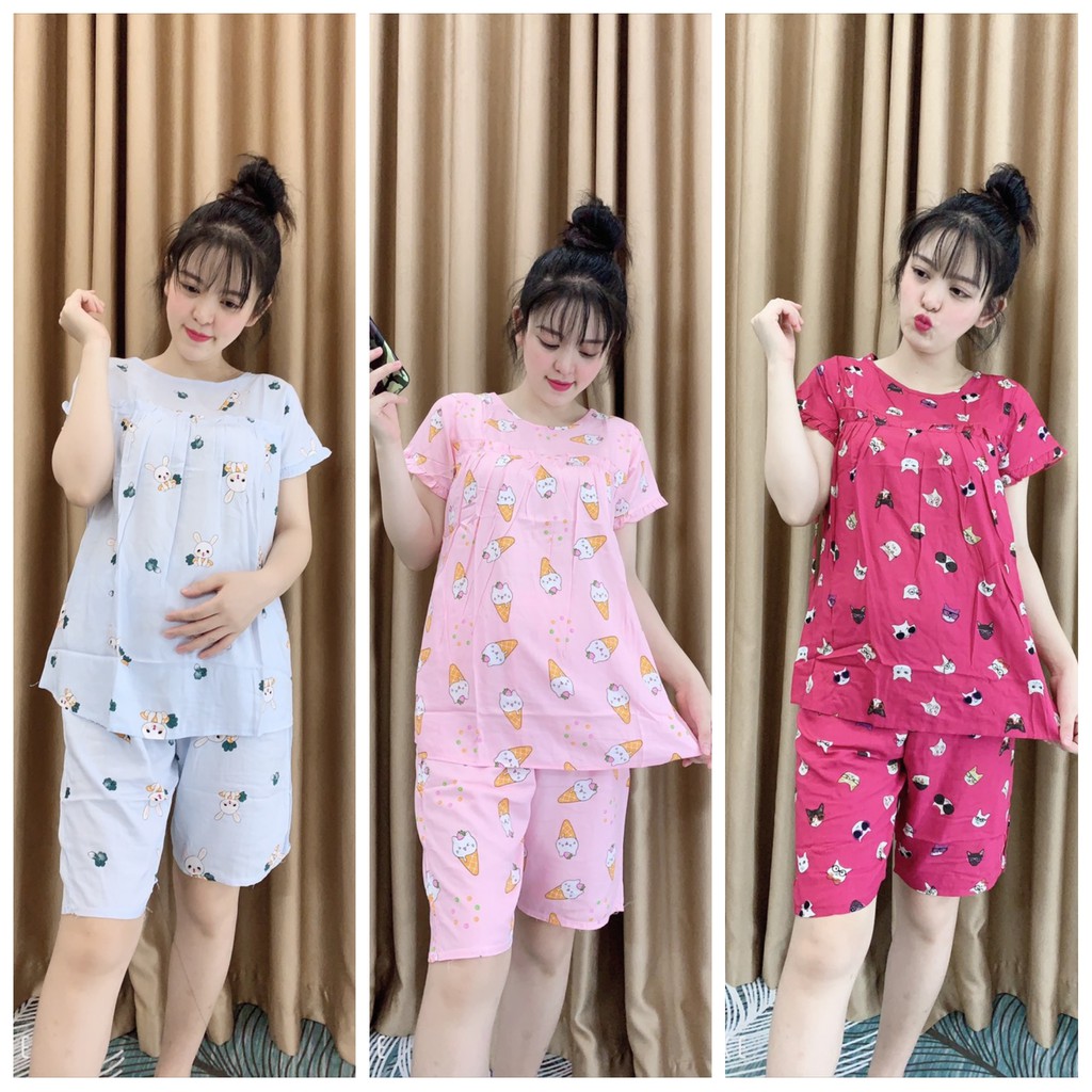 bộ đồ bầu chất lanh mặc nhà siêu mát ( nhiều mầu)