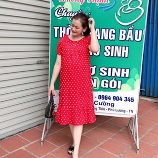 Đầm bầu lụa giấy siêu nhẹ siêu mát