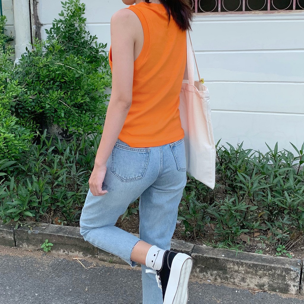 Quần Jeans Nữ Lưng Cao Màu Xanh Wash Đùi - Cắt Gấu Quần LDM-CL102
