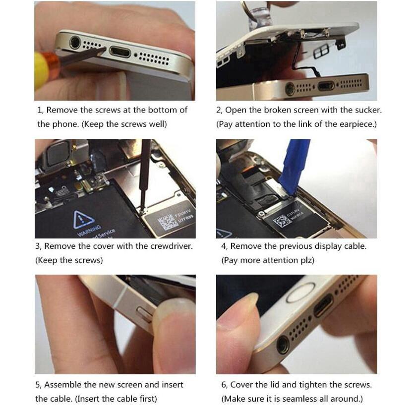 ★COCO★  iPhone 5S /5C Màn Hình LCD Screen Touch Display Digitizer Repair Fullset