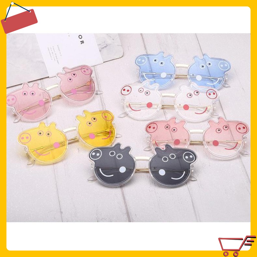 💖GIÁ SỈ💖 Kính râm cho bé hình heo dễ thương nhiều màu sắc tươi sáng, không lo bụi, không lo chói nắng 6397