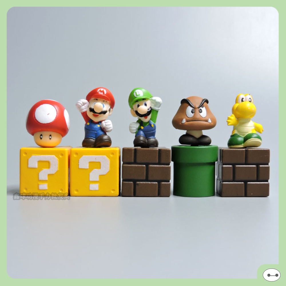 SET 5 MÔ HÌNH SUPER MARIO CHIBI 5CM