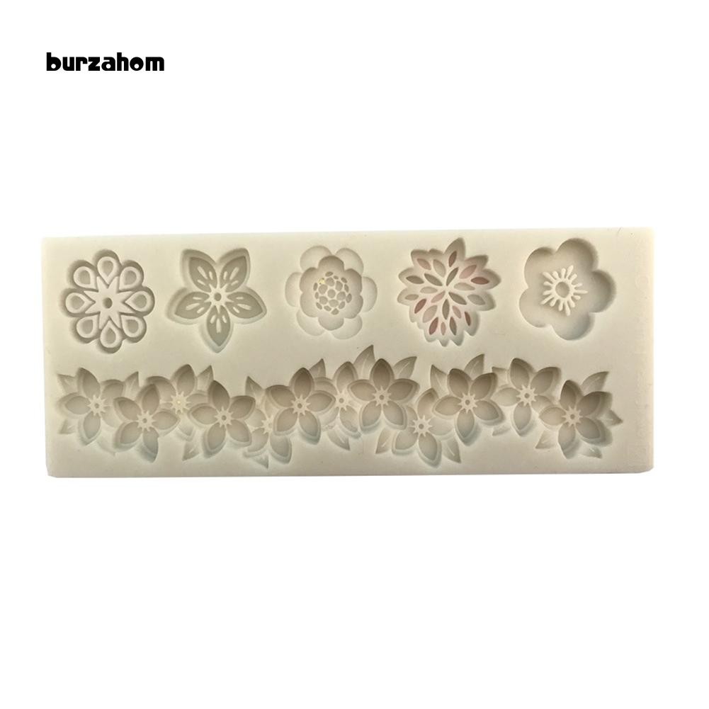 Bur-kitchen Silicone Mold DIY Flower Chocolate Cake Fondant clae Soap Mould