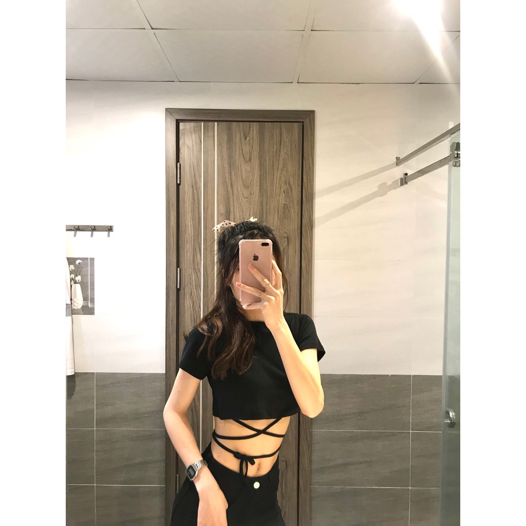 ÁO CROPTOP ĐAN DÂY EO CỰC HOT XINH LẮM 2022