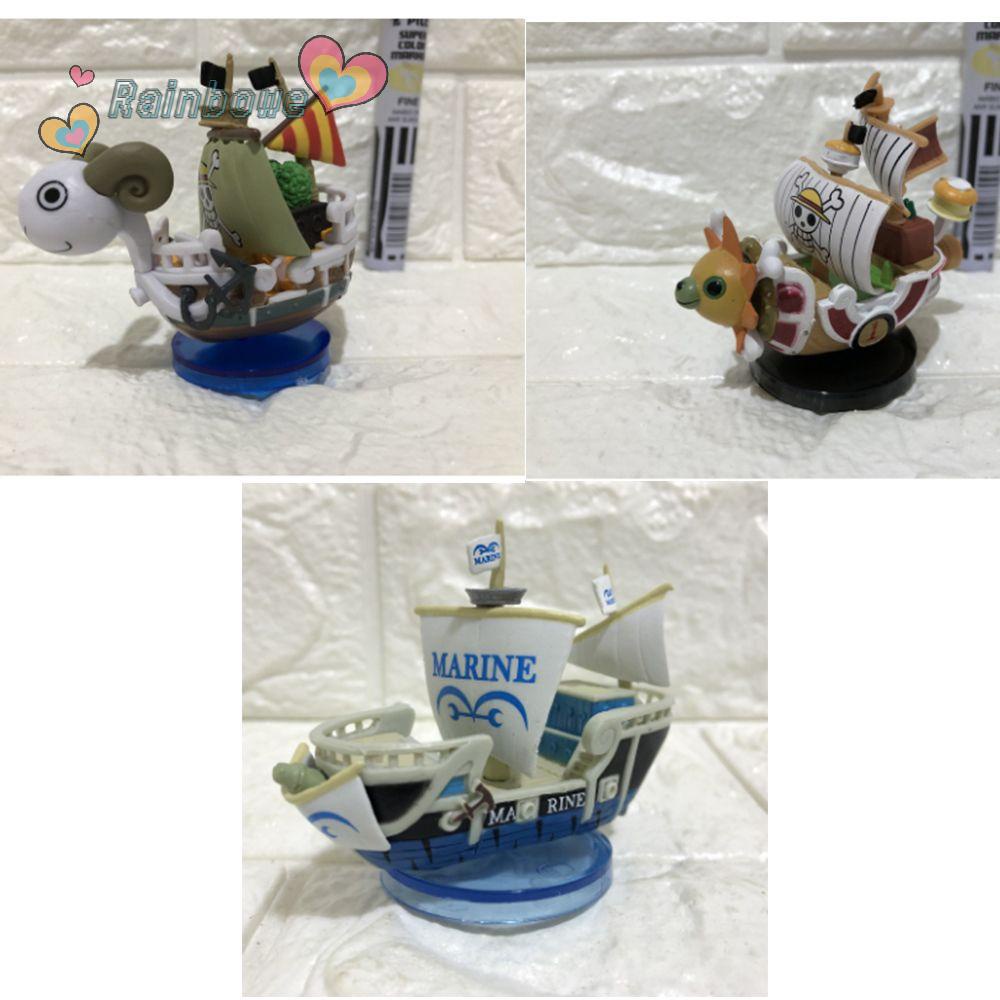 RAINBOW Great Sailing Going Merry Action Figure Manga Collectibles One Piece Ship Thousand Sunny Grand Pirate Lifelike Ship Hot Blooded Marine