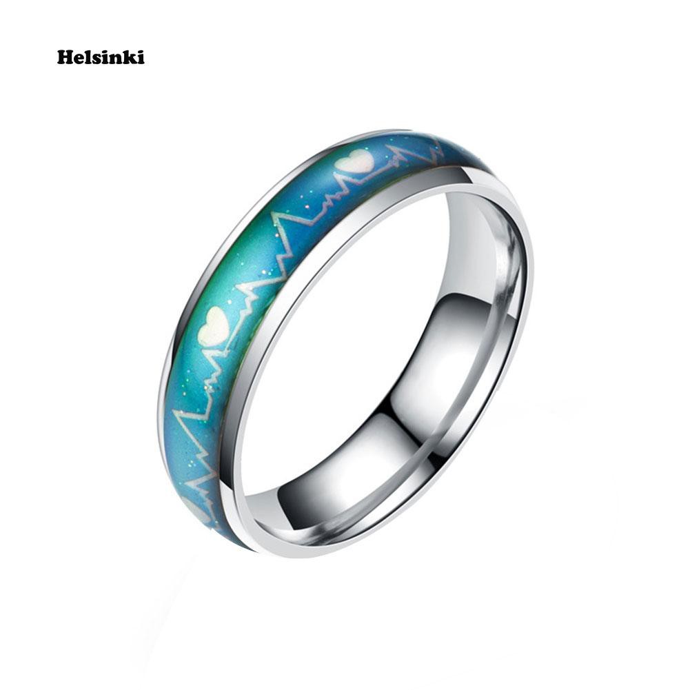 Nhẫn Hình Nhịp Tim Thay Đổi Màu Sắc Theo Tâm Trạng Thời Trang Cho Nam Và Nữ