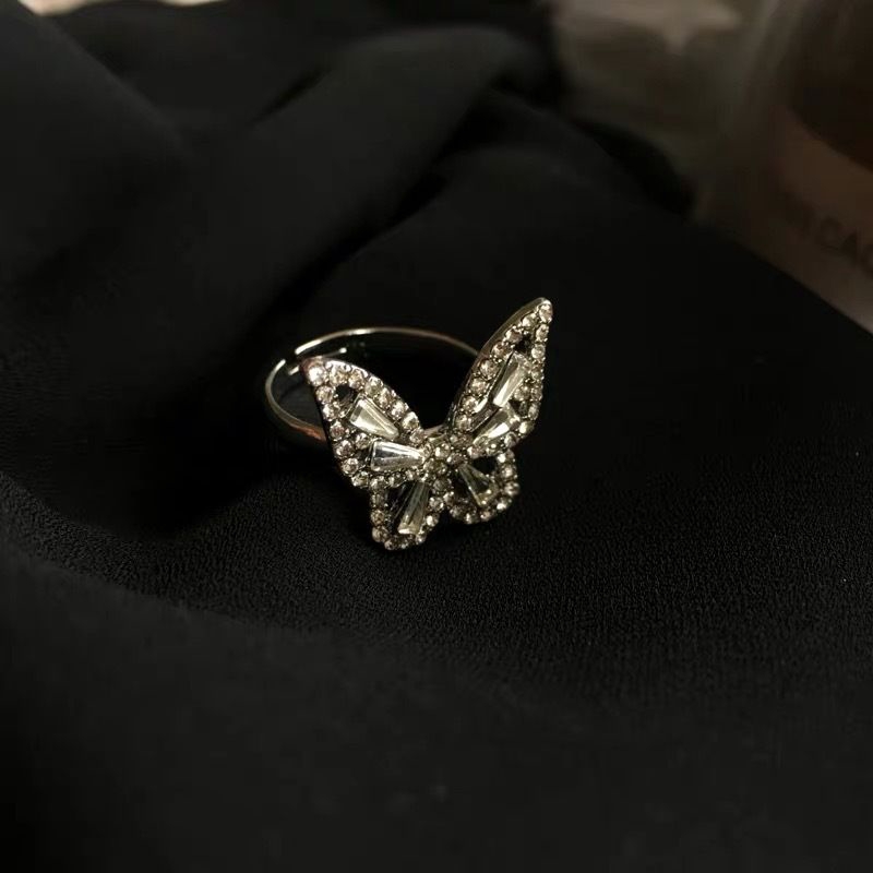 Nhẫn Hình Bướm Ba Chiều Đính Đá Pha Lê Sáng Bóng Phong Cách Nhật Hàn 22439