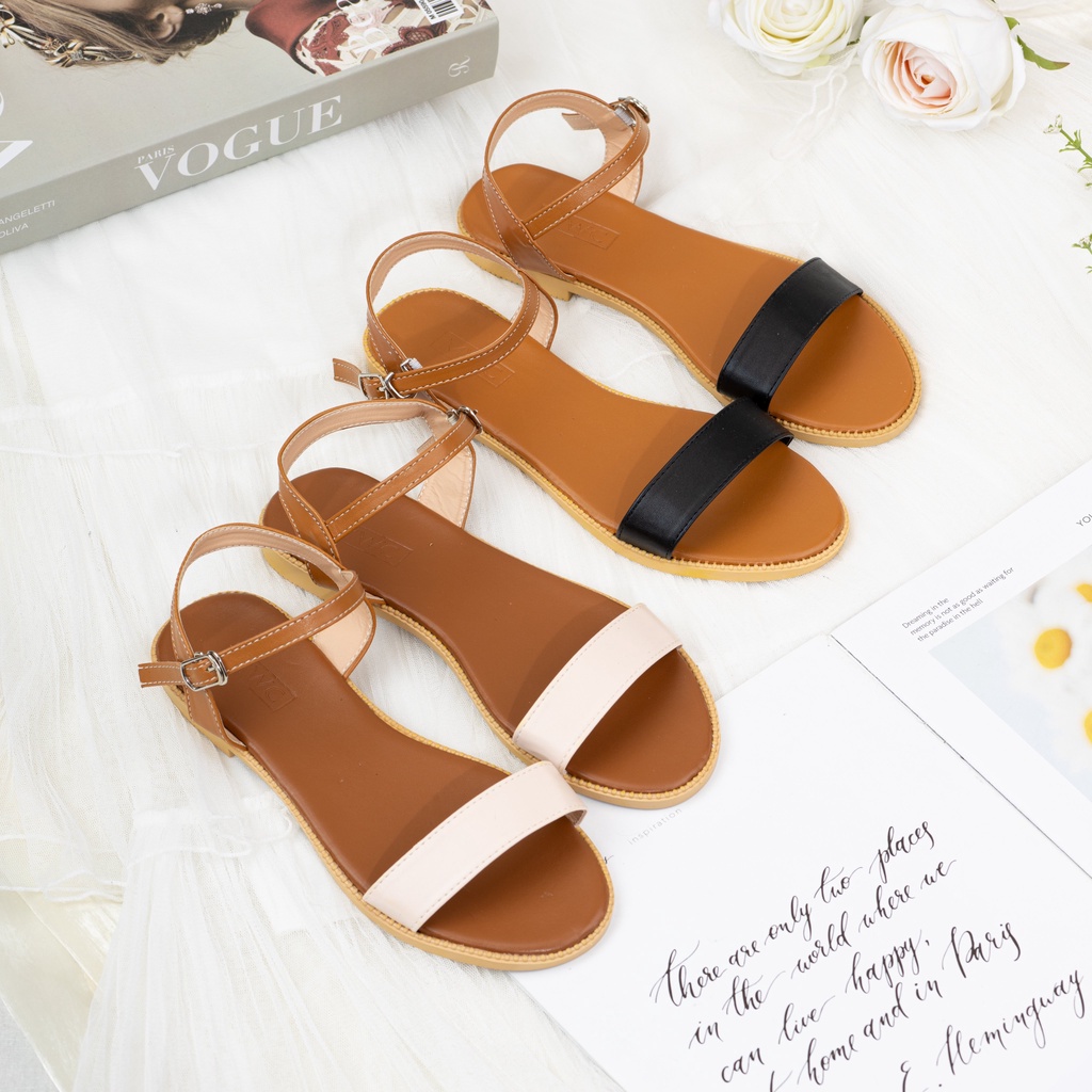 GIÀY SANDAL NỮ THỜI TRANG MWC - GIÀY SANDAL NỮ ĐẾ THẤP QUAI NGANG BASIC SIÊU XINH SIÊU HOT NUSD- 12004