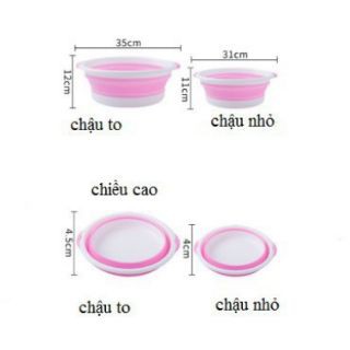 Chậu Silicon Gấp Gọn Hình Tròn Tiện Lợi