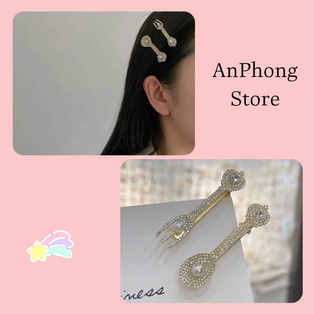 Kẹp Tóc Hot Trend Hình Muỗng Và Nĩa Phong Cách Hàn Quốc Ins Thời Thượng Mã Số Mona 001.