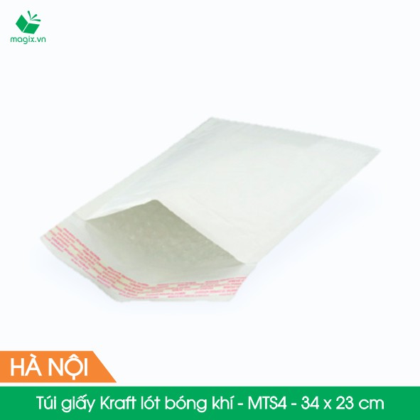 MTS4 - 34 x 23 cm (A4 size) - Combo 20 Túi giấy Kraft bọc xốp hơi thay hộp carton