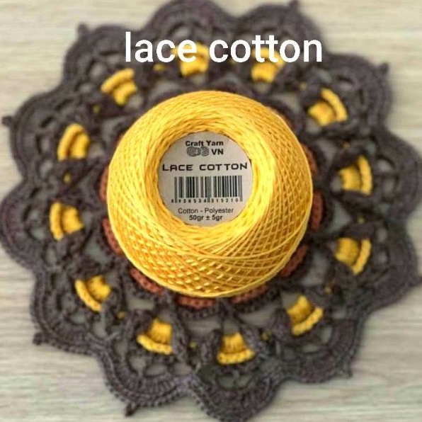 Len sợi Lace Cotton mềm mịn móc áo váy, thú bông v.v.
