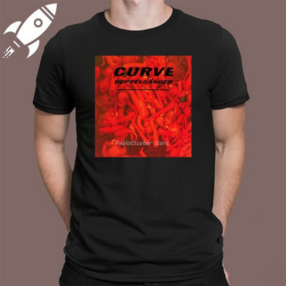 men cotton t-shirt Curve Doppelganger Rock Band Album Men'S Black T-Shirt Size S M L Xl 2Xl 3Xl Summer O-Neck Tops Tee Shirt