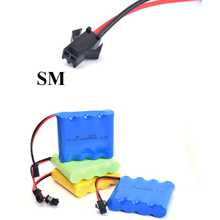 Pin sạc xe mô hình điều khiển từ xa 4.8v dung lượng 2000mah cổng nối SM