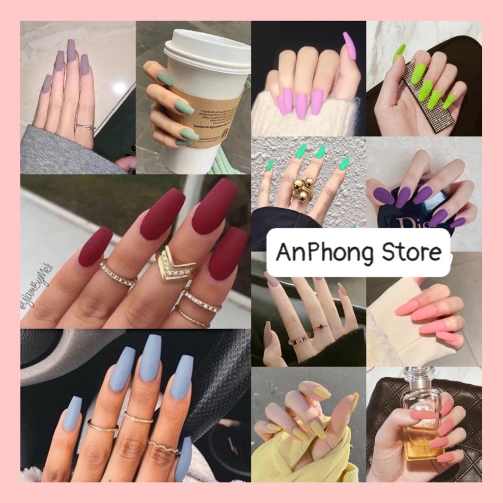 [BST NAIL] MÓNG TAY GIẢ DẠNG TRƠN DÀI NHỌN MÃ F SANG TRỌNG CHỐNG THẤM NƯỚC.