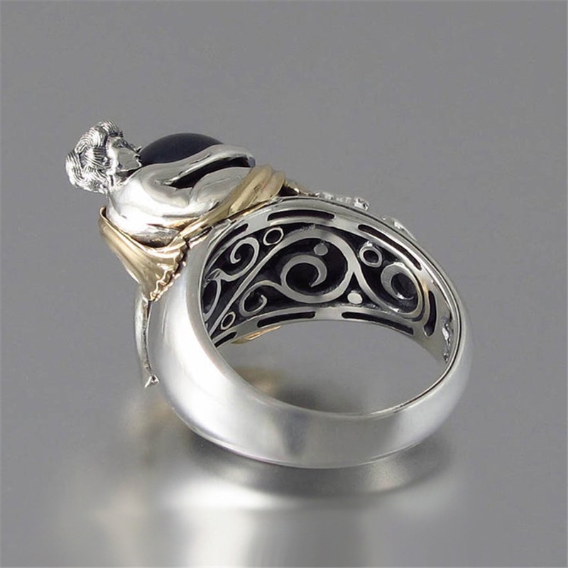 Nhẫn Đính Hôn Đính Hạt Ngọc Trai Đen Thanh Lịch Cho Nữ