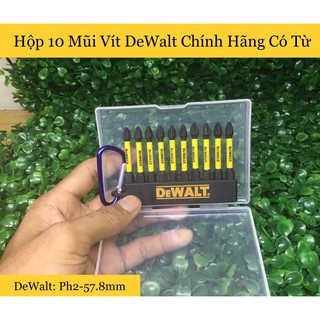 Bộ 10 mũi vít dewalt chính hãng ph2-58mm có từ