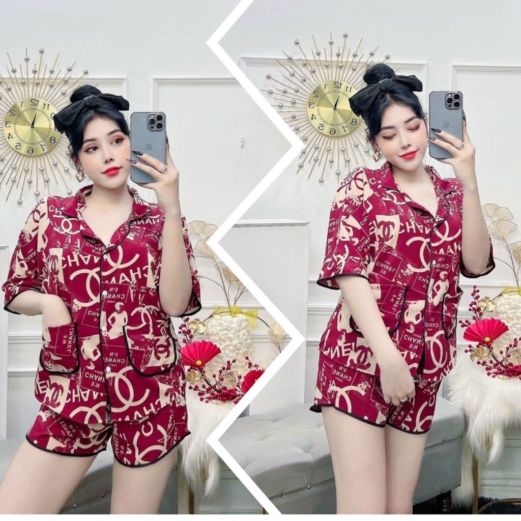 Đồ ngủ bò sữa, Đồ ngủ nữ lụa Satin cao cấp mềm mại xinh xắn