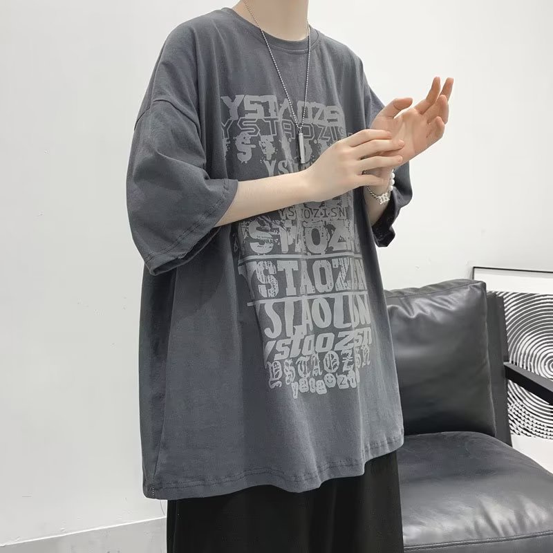 Áo Thun Tay Ngắn Dáng Rộng In Chữ Phong Cách Hip Hop Nhật Bản Thời Trang Mùa Hè Cho Nam Và Nữ size M-8XL