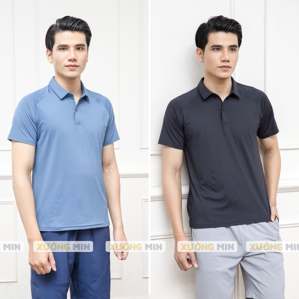 Áo polo nam trơn có cổ cotton cá sấu phom chuẩn đẹp giá sỉ XƯỞNG MIN