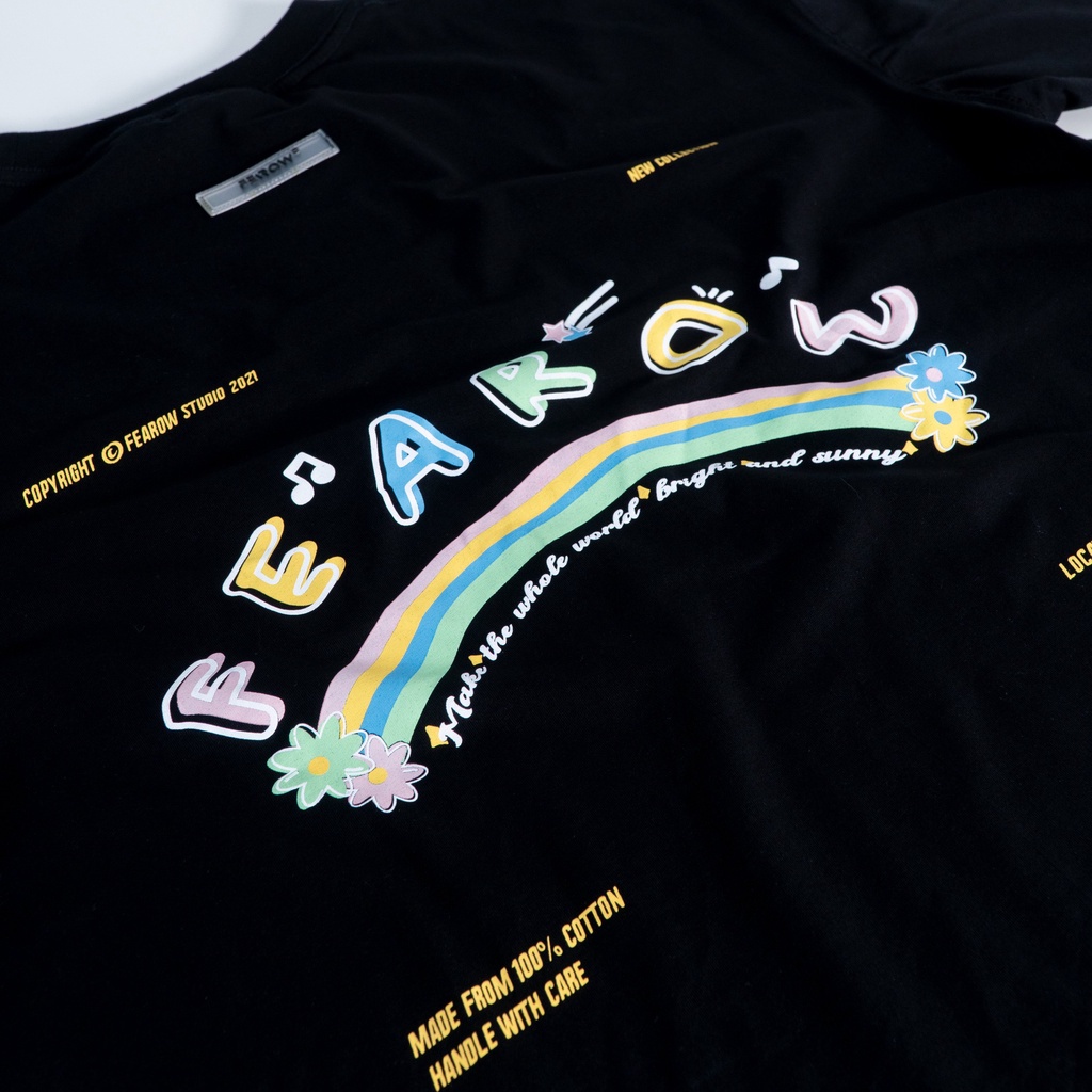 Áo thun nam nữ local brand unisex Fearow Sweet Rainbow Tee /Màu Đen FW116