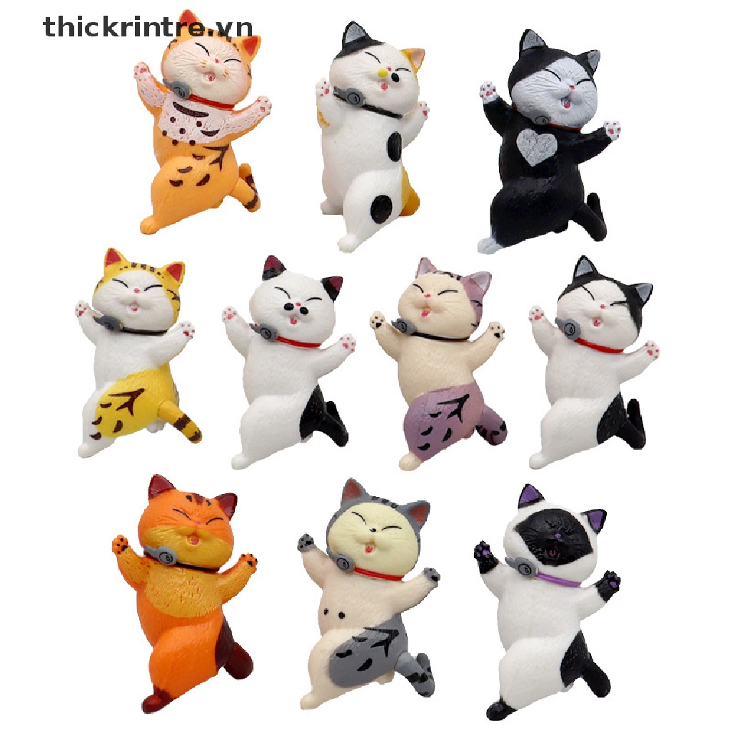 Bộ 10 Mô Hình Mèo May Mắn Dùng Trang Trí