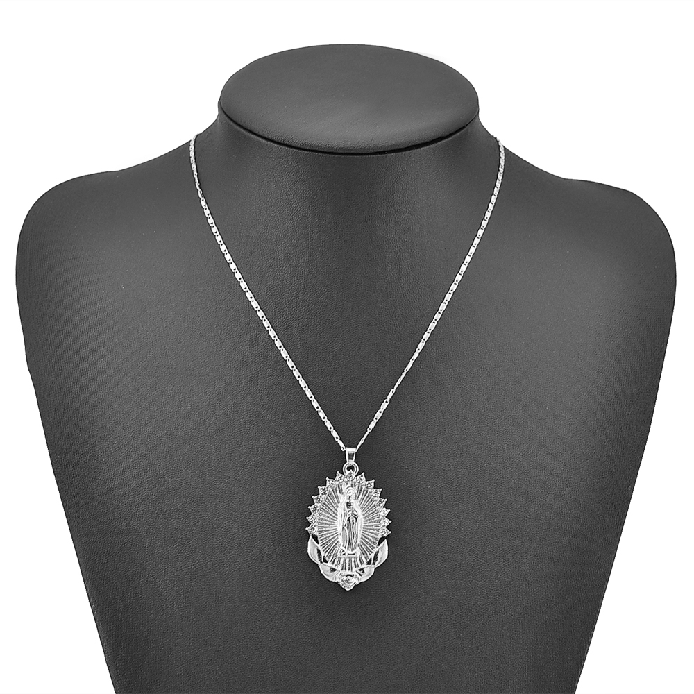 Dây chuyền đính đá hình Đức mẹ Mary cổ điển