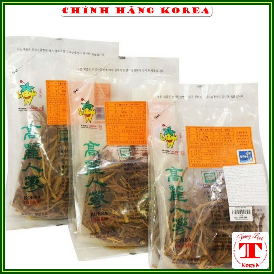 Rễ hồng sâm khô hàn quốc 6 năm tuổi, túi 300g - Nhân sâm hàn quốc chính hãng Korea, tranglinh