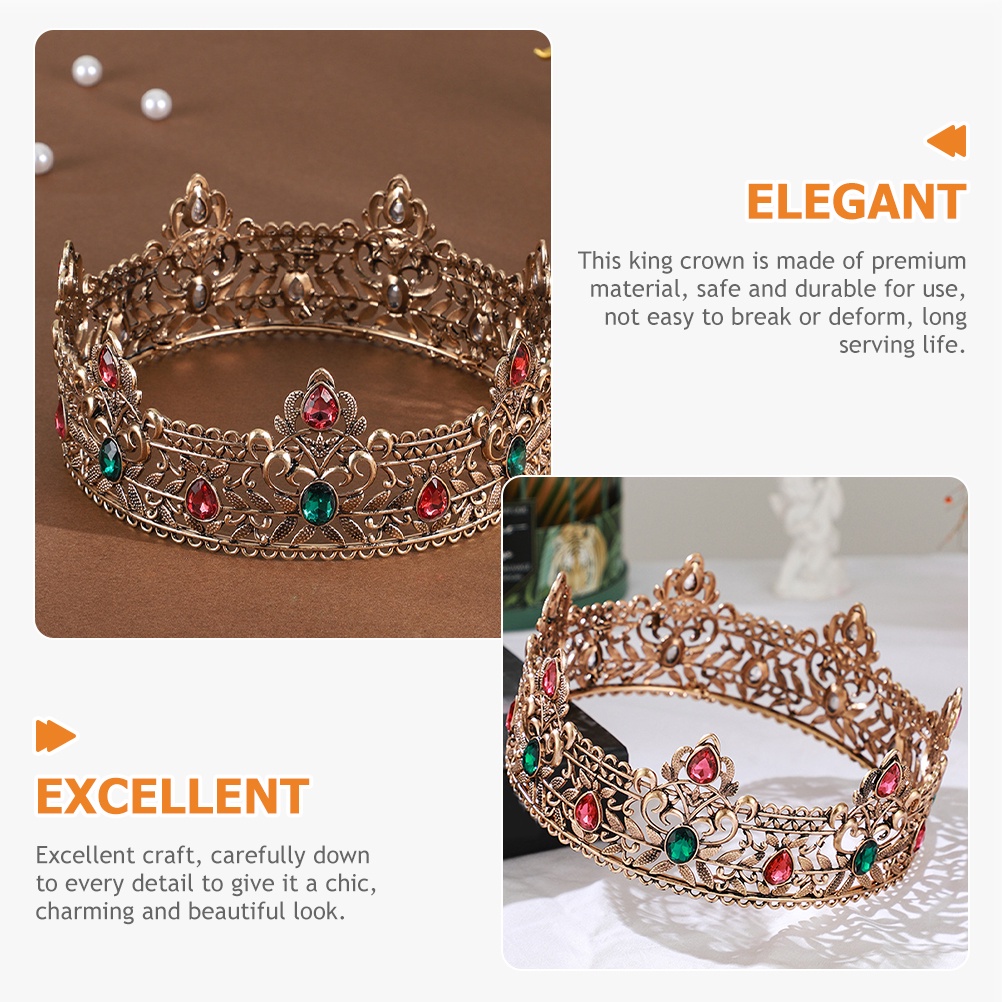 Vương Miện Hóa Trang Vua Phong Cách Vintage Cho Nam
