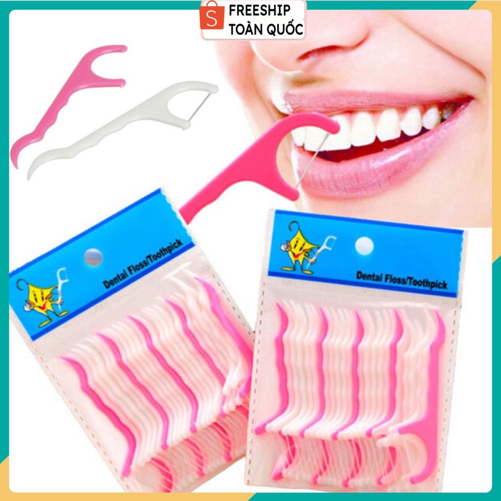Combo 100 Tăm Chỉ Nha Khoa Siêu Mỏng Hỗ Trợ Xỉa Răng
