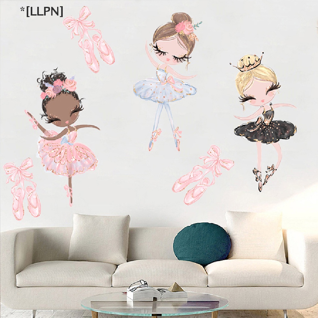 Miếng Dán Tường Trang Trí Phòng Bé Hình Vũ Công Ballet Hoạt Hình