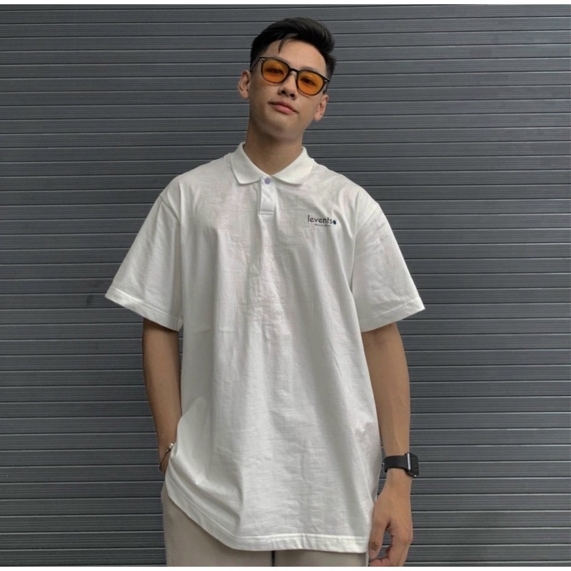 Hàng Chính Hãng Áo polo LEVENTS Mini popular White Full mác vải hãng Levent tặng kèm giấy thơm kèm ảnh thật và video