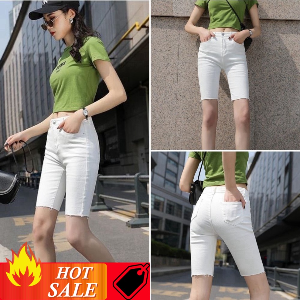 Quần short nữ, quần ngố nữ rách chất kaki đủ size màu trắng đen tôn dáng SKUQ-13 mayy.fashion